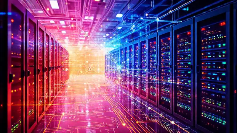 Diagrama de red: conexión técnica futurista